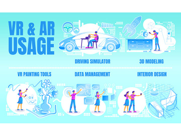 VR and AR usage flat color vector conceptual infographic template preview picture