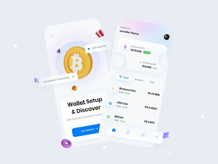 Cryptocurrency Wallet App Concept