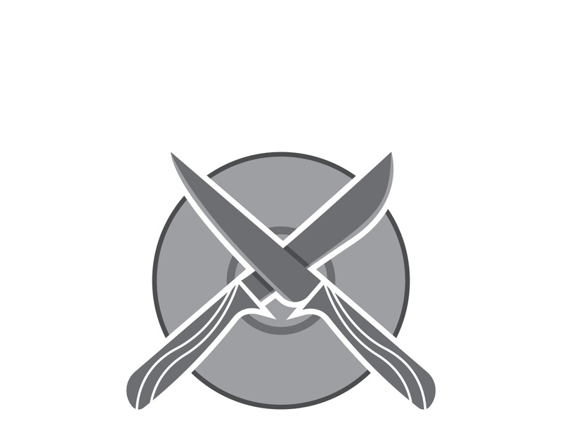Knife logo icon template and symbol vector design illustration