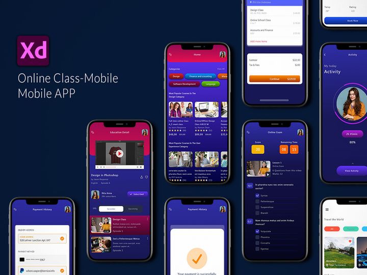 Online Class-Mobile App UI