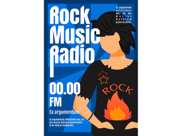 Rock music radio brochure template preview picture