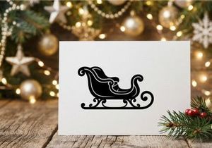 Ícono de silueta de trineo navideño negro para diseño festivo y gráficos estacionales