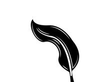 Feather quill design icon and logo illustration classic stationery