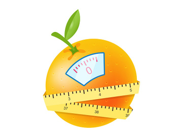 Eating citrus fruits for losing weight flat vector illustration preview picture