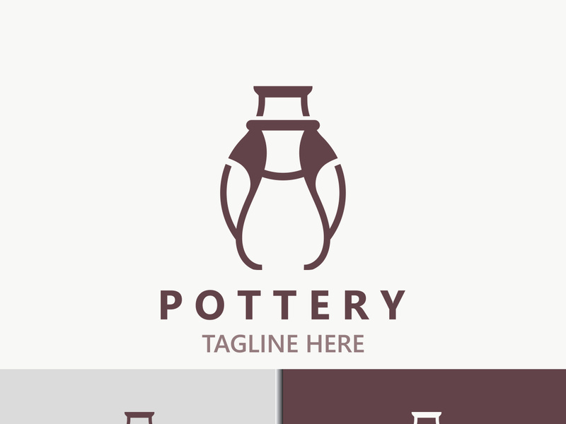 Pottery logo design handmade, creative traditional mug craft concept inspiration nature workshop