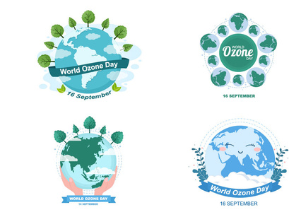 20 World Ozone Day Background Vector Illustration