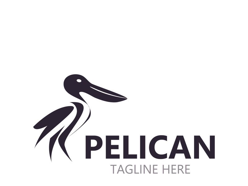 Pelican bird silhoutte vintage logo vector illustration template icon graphic design