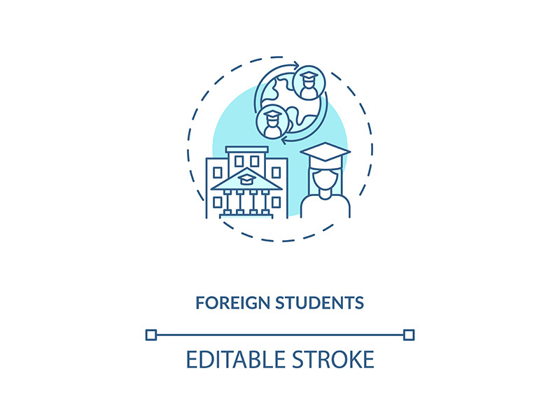 Foreign students concept icon