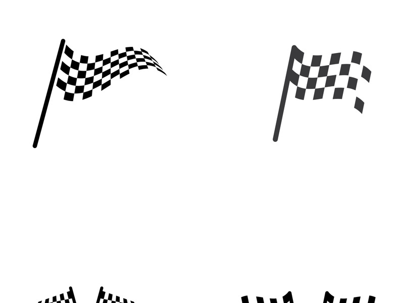 Creative and modern racing flag logo design.