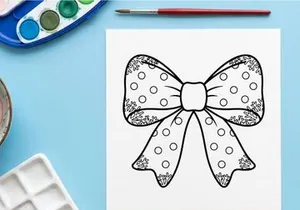 Elegant white polka dot Christmas bow isolated on transparent background for festive decor
