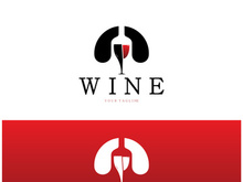 Wine logo with wine glasses and bottles.for night clubs,bars,cafe and wine shops.