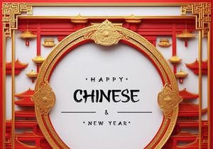 PSD 3d rendaring realistic chinese new year background bundles