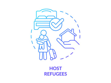 Host refugee blue gradient concept icon preview picture