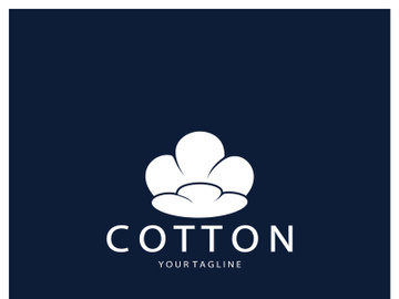 Soft natural organic cotton flower plant logo for cotton plantations, industries,business,textile,clothing and beauty,vector preview picture