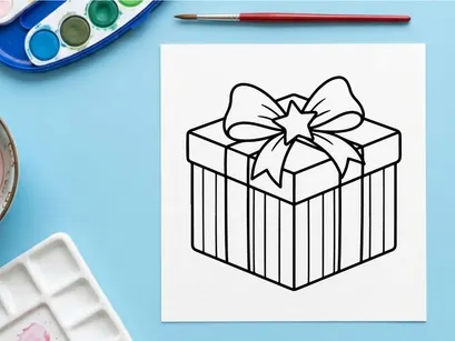 Elegant white gift box with silver star bow for Christmas holiday celebration and festive gifting