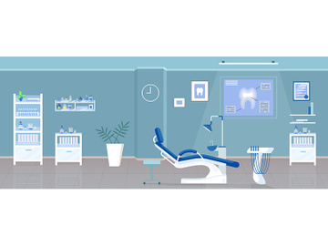 Dental office flat color vector illustration preview picture