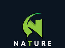 Letter N nature ecology logo with leaves suitable for business garden template vector