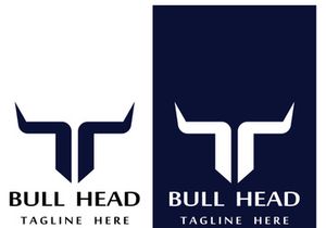 Bull head horns logo design.