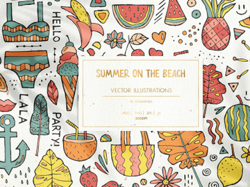 Summer On The Beach Vector Illustrations preview picture