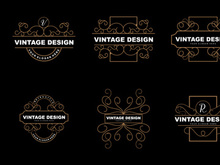 Retro Vintage Design, Luxurious Minimalist Vector Ornament Logo