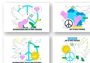 10 International Day of Non Violence Illustration