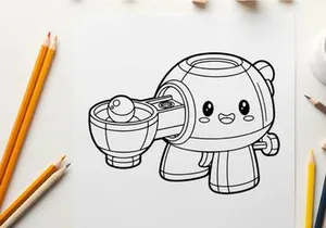 Cute robot washing hands soap hygiene vector illustration