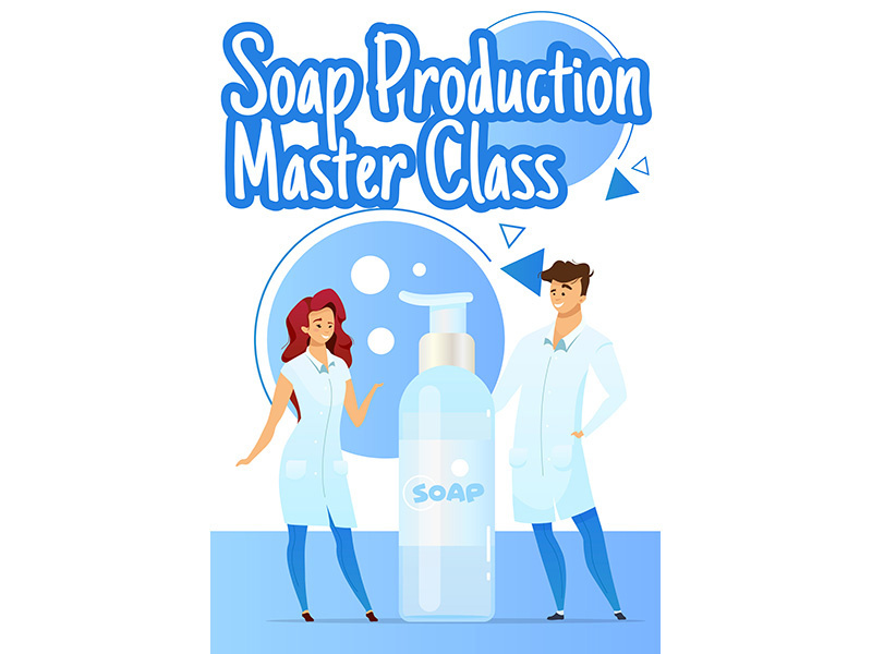 Soap production master class poster vector template