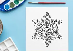Ilustrasi seni garis salju dekoratif untuk desain liburan Natal dan dekorasi musim dingin