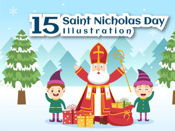 15 Saint Nicholas Day or Sinterklaas Illustration preview picture