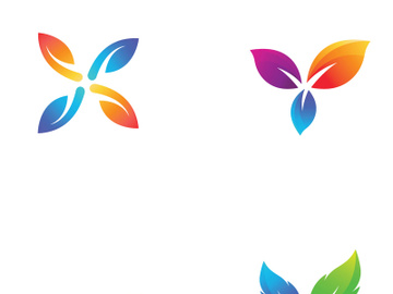 Colorful natural leaf logo design. preview picture