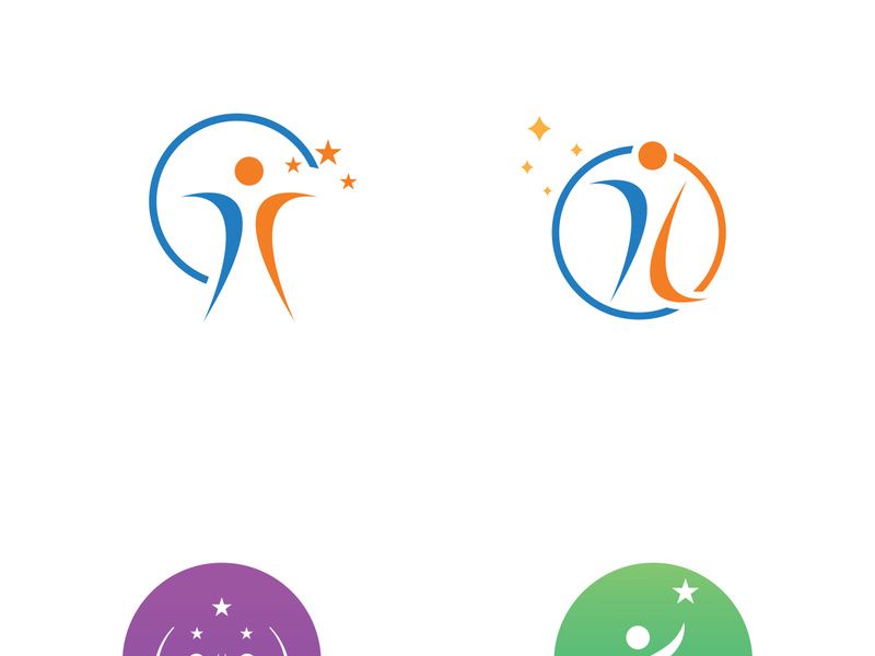 People star logo design to achieve a success or dream.