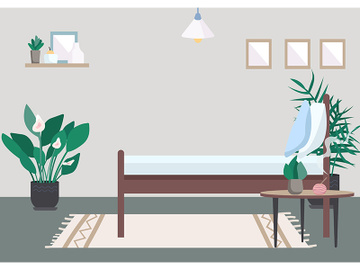 Bedroom flat color vector illustration preview picture