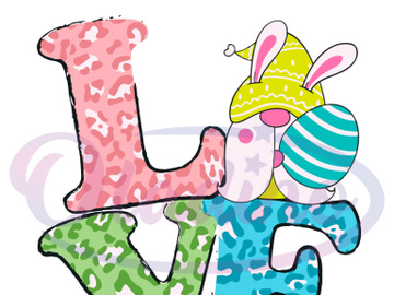 Love Easter Bunny Egg Gnome Svg Digital File, Easter Day Love Svg preview picture
