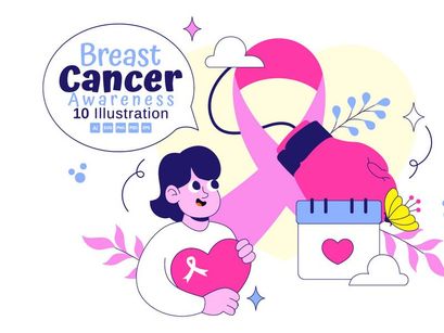 10 Breast Cancer Awareness Illustration