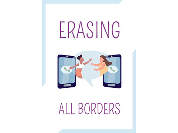 Erasing all borders poster flat vector template preview picture