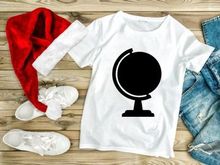 Black minimalist globe on stand isolated white background