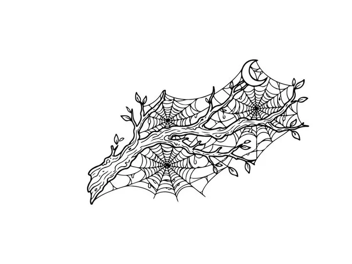 Hand-drawn autumn leaf branch sketch with fine line art details. Delicate botanical illustration of seasonal foliage for design projects.