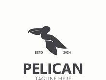 Pelican bird silhoutte vintage logo vector illustration template icon graphic design