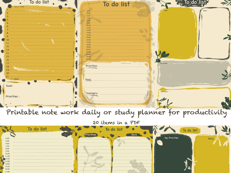 20 to do list study planner for work productivity which is a PDF