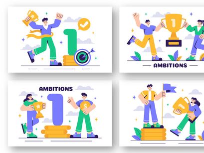10 Ambitions to Success Illustration