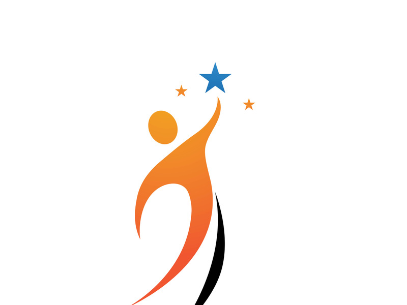 Star success people care logo and symbols