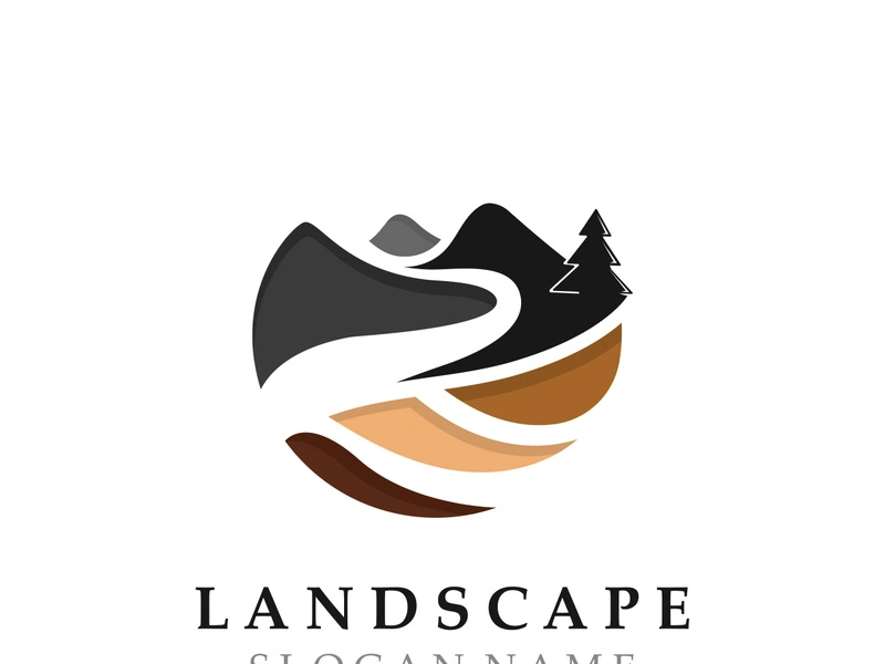 Mountain  Nature Landscape Logo design Template Illustration
