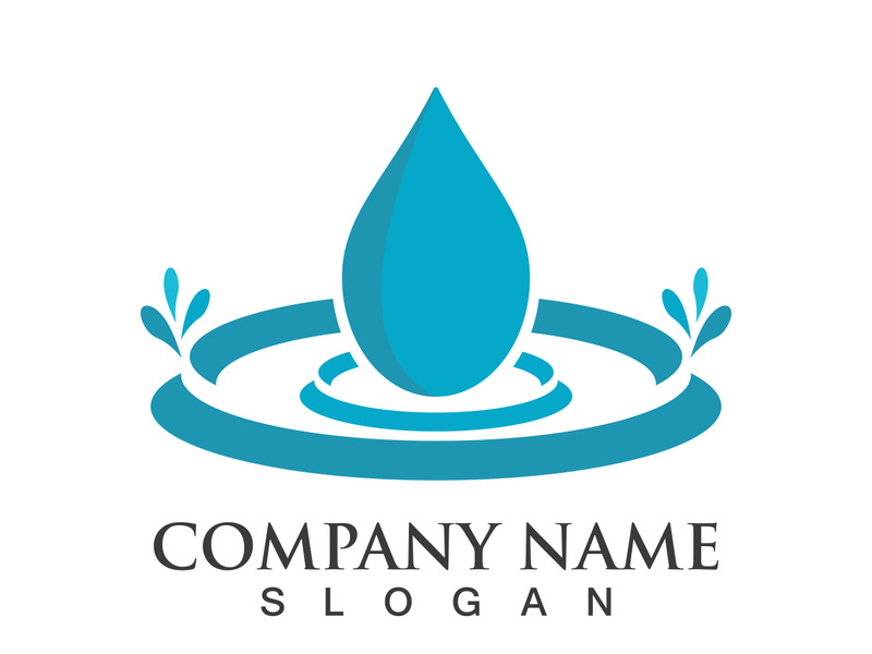 Blue water drop vector logo icon illustration images