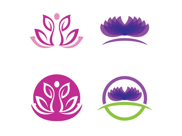 Lotus flower health meditation logo symbol