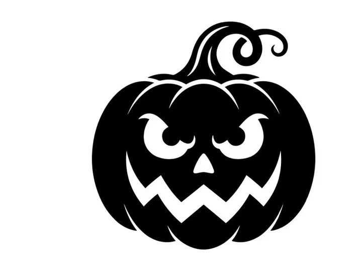 Halloween Jack-o'-lantern with a spooky carved face for festive celebrations
