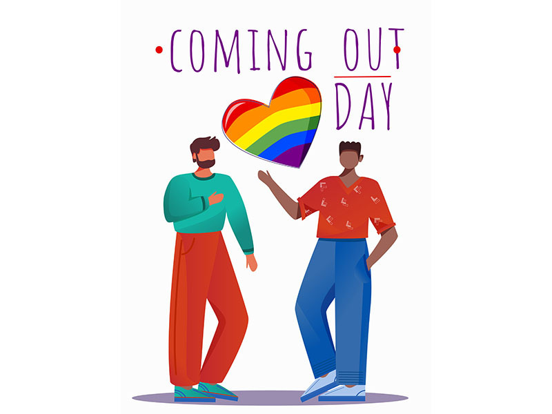 Coming out day poster vector template