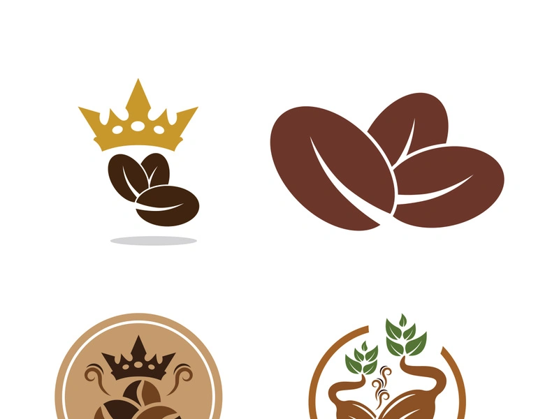 Coffee bean icon vector illustration template
