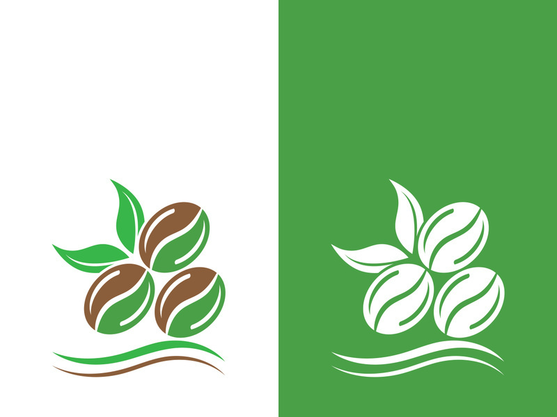 Coffee bean icon vector illustration template