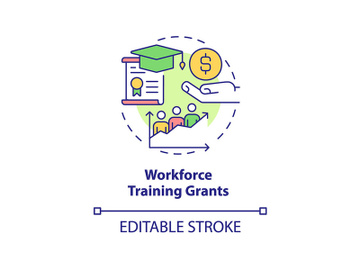 Workforce training grants concept icon preview picture