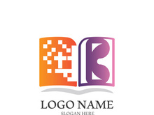Digital book logo technology vector icon design